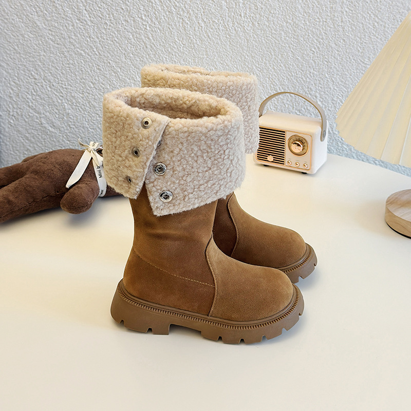 Girls Design Kids Fur Plush for Child Girl Toddler Long Tube Boots Walkfashion Sizes US9C-US4Y W dh1922389