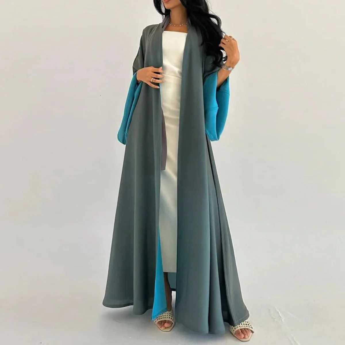 MiddleEast Loose Abaya Muslim Full Sleeve Islamic Abayas Turkey Kaftans Women Jilbabs Islamic Maxi Dresses Worn on Both Sides X2510161