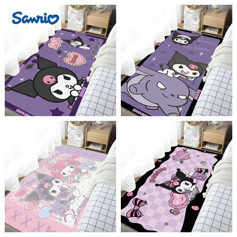 Sanrio Kuromi Bedroom Rug Soft NonSlip Small Carpet Easy Clean Floor Mat for Room Decor Absorbent Comfort Fashion and Cute L251016
