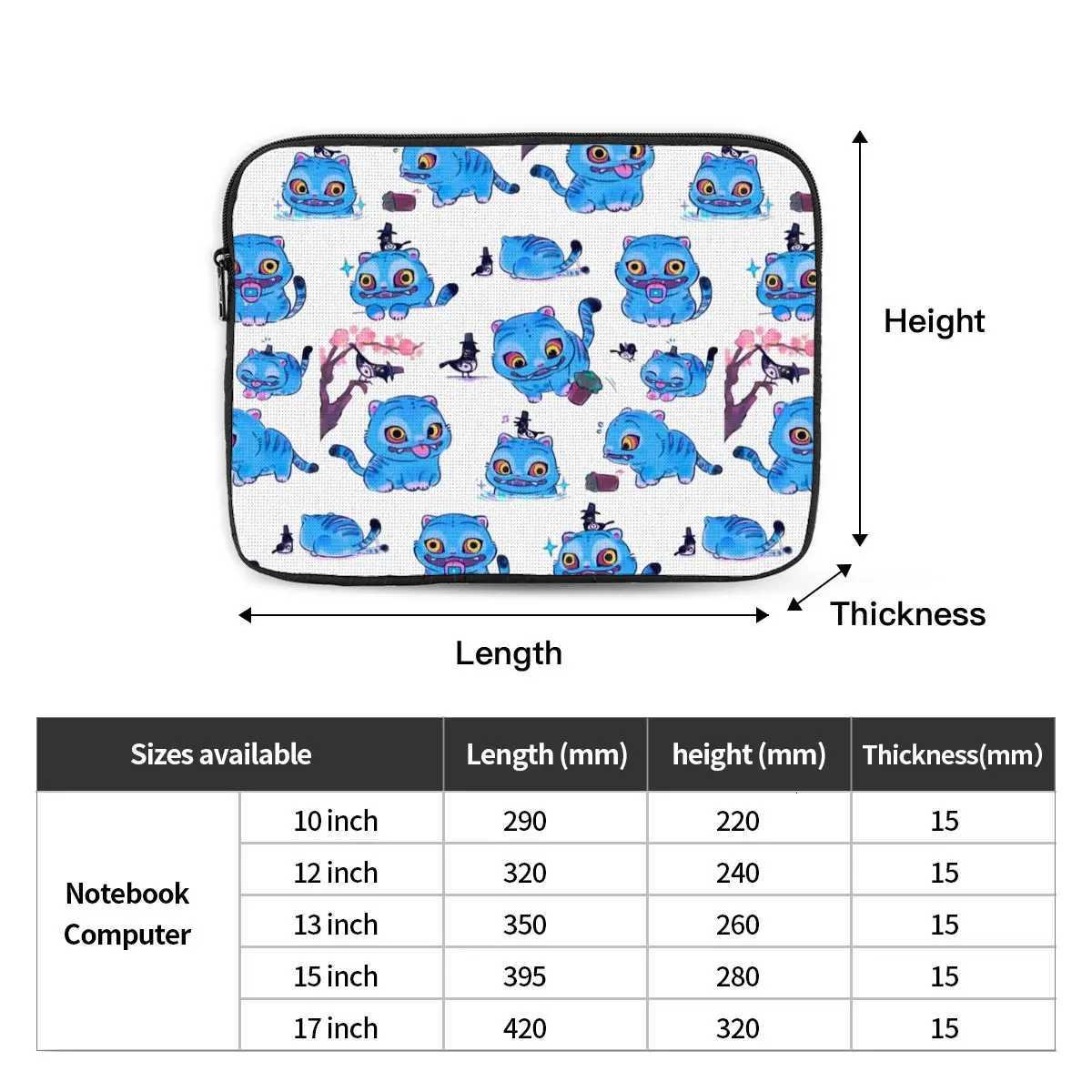 Laptop Bag Sleeve 12 13 15 17 Inch Notebook Bag Case KPOP Demon Hunters Blue Tiger Shockproof CaseW251015