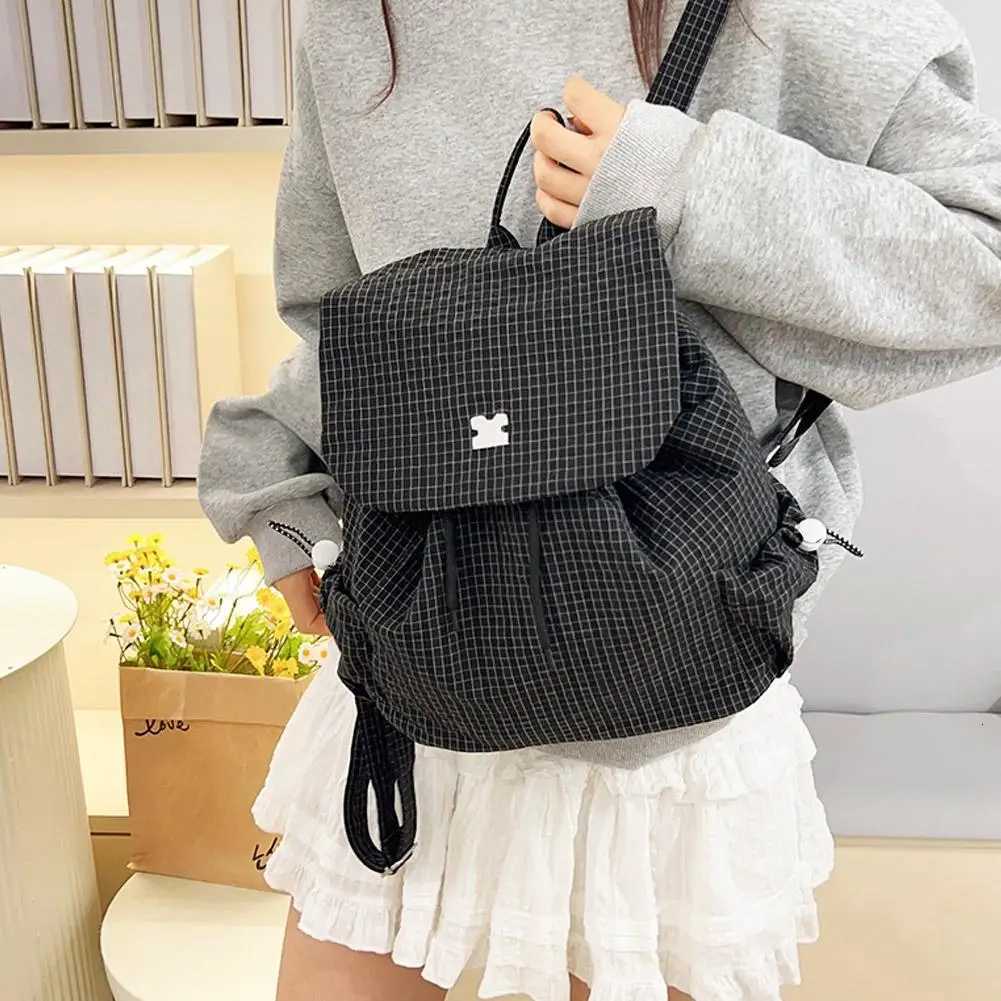 Large Capacity Womens Drawstring Backpack Simple Fashionable Storage Bag Lightweight Portable Casual Travel Student BookbagT251016