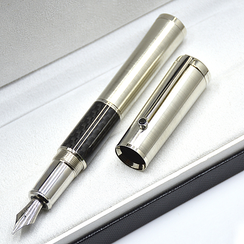 Great Mahatma Gandhi Signature Rollerball Pen Black Carbon Fiber And Titanium Metal Office School Writing Ink Fountain Pens 0680/3000