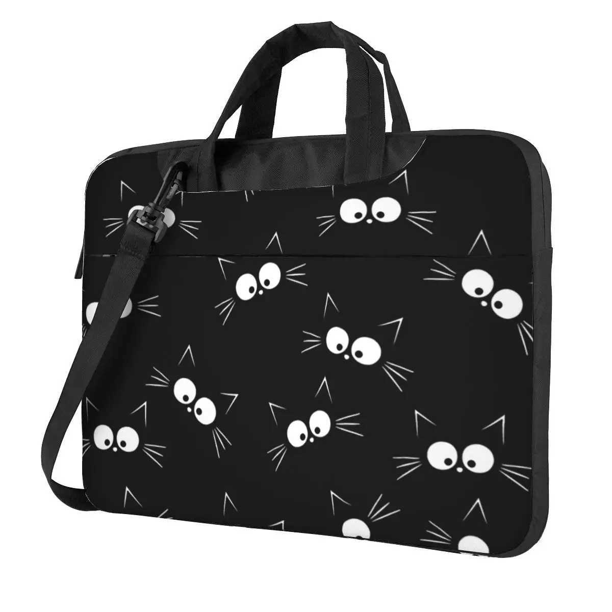 Cute Black Cat Pattern Laptop Bag Protective Case Computer Bag 13 14 156 Inch Crossbody Laptop Pouch For Macbook Pro AirW251015