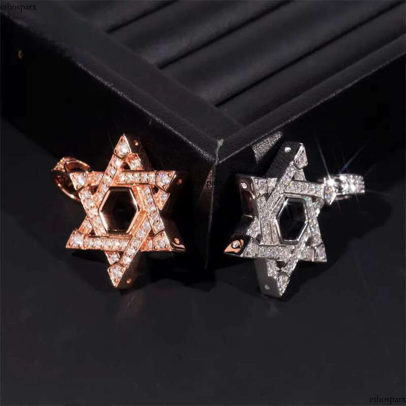 GRA Certificate Pentagram Custom Iced Out Hip Hop Jewelry Sier VVS Moissanite Dia Charm Pendant