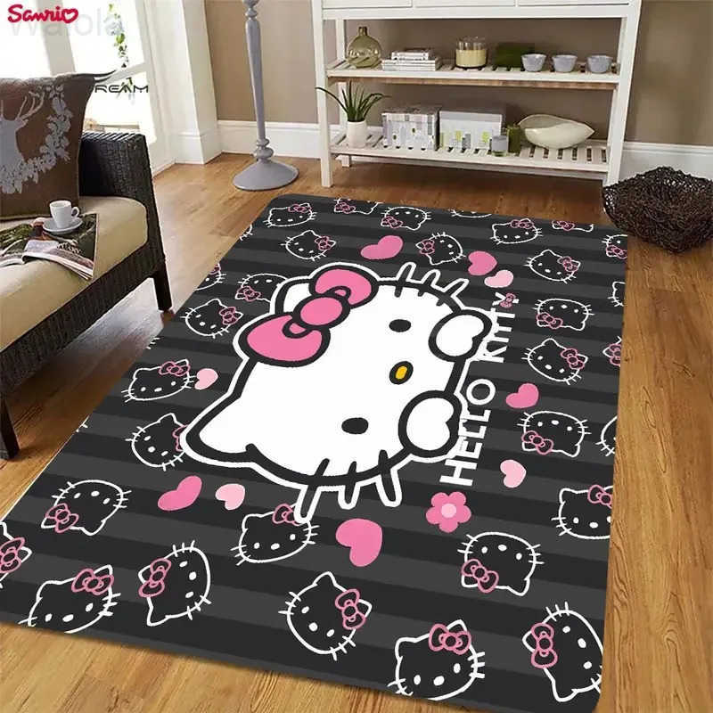 Sanrio Hello Kitty Cat Rug NonSlip Area Rug Machine Door Mat for Bathroom Bedroom Kids Carpet Living Room Floor Mat L251016