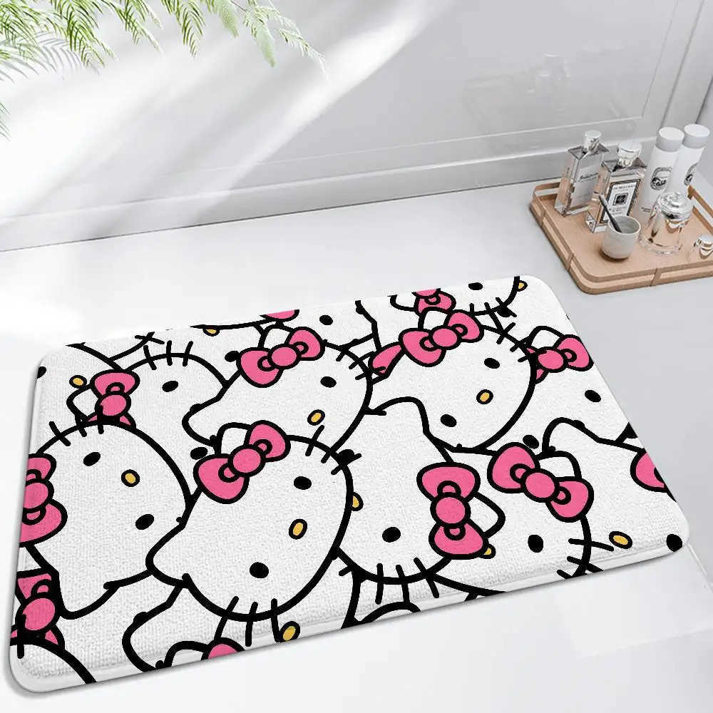 Sanrio HHello Kawaii Kittys Floor Mat Bathroom Absorbent Mat Simple Door Dirtresistant Mat Home Kitchen Mat Foot Mat Entry Mat L251016