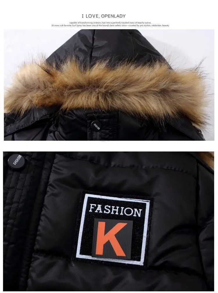 Kids 414 Years Boys Hooded Jacket Winter Thicken Keep Warm Fur Collar Zipper Coat Children Fashion Outerwear Christmas ClothingT251016