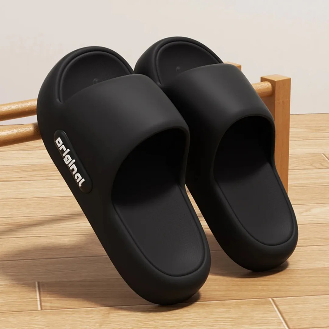 Summer Platform Cloud Slippers Women Comfy Solid Color Soft Sole EVA Pillow Slides Woman Couple Non Slip Beach Flip Flops 251008