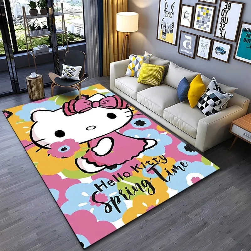 Sanrio Hello Kitty Pattern Carpets Bedroom Play Mats Bedroom Carpet Rug Crawl Mat Christmas Gift Rug Decor L251016