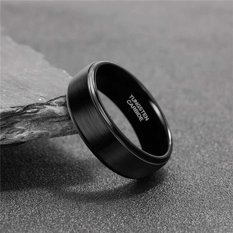 Tigrade 68mm Tungsten Carbide Ring Men SilverBlackGold Color Brushed Wedding Band Male Engagement Rings For Women bagueL251015