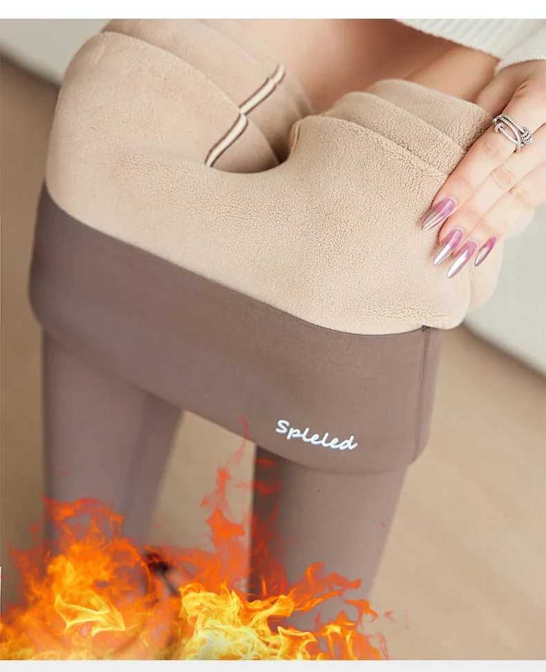 Women Winter Alpaca Velvet Warm Leggings High Waist Slimming Long Pants Warm Cotton Trousers Trendy Base Layer PantsT251016