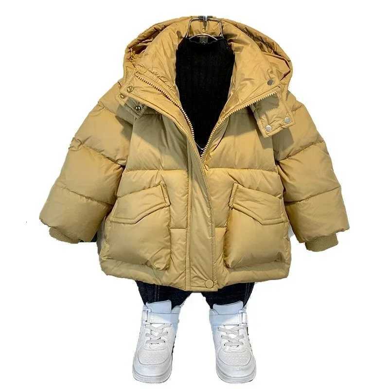 Boys Down Cotton Jacket Winter Clothing Childrens Cotton Coat Trendy and Cool Babys Medium and Long Hooded Warm CardiganT251016