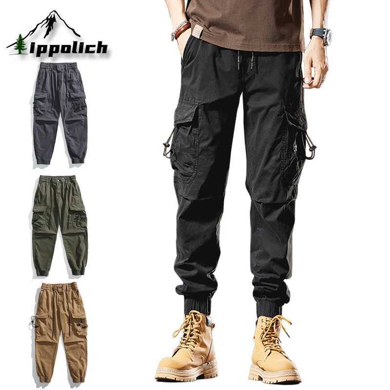 IPPOLICH Military Cargo Pants for Men Spring Street Fashion Big Pocket Breathable Cargo Pants Men Cotton Streetwear Cargo Pants J251203