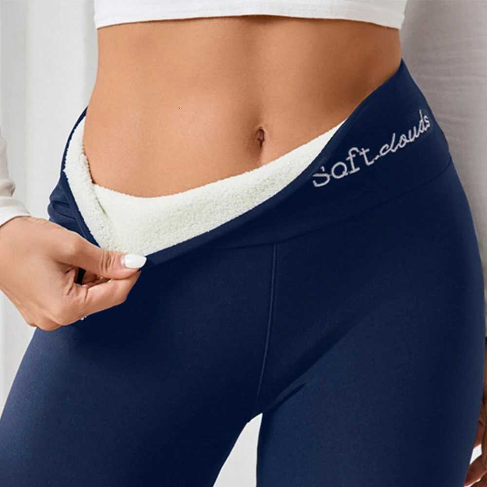 Embroidered Fleece Leggings Winter Warm Pants for Women High Waist Thikcened Tights Casual Elastic Comfortable Thermal LeggingT251016