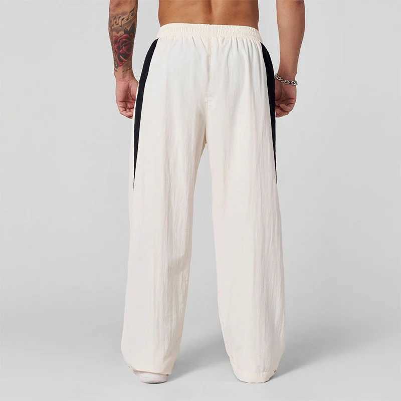 2025 Autumn New Track Pants Mens Loose Casual Pants Wide Leg Trendy Sports Splicing Breathable Pants American Sports Pants J251203