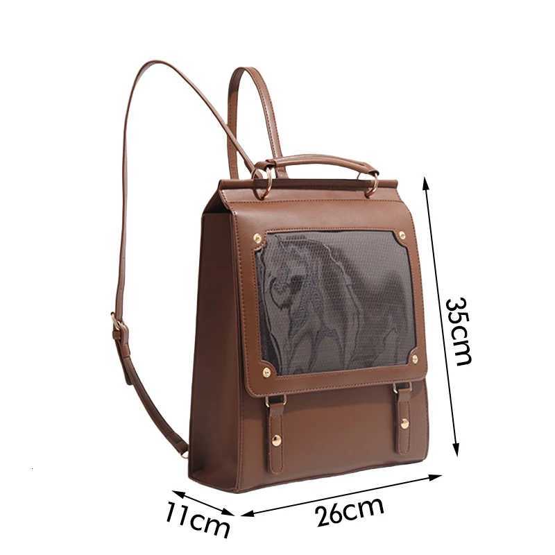 Retro Large Capacity Backpack Japanese Harajuku Ita Bag Transparent Tote School Bag Jk College Versatile HandbagT251016