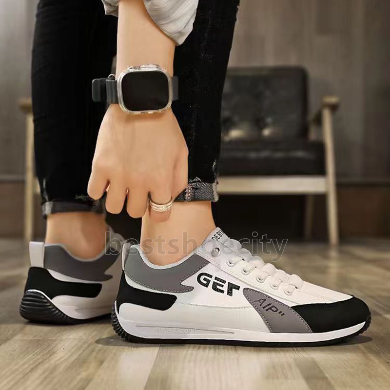 Retro Designer running shoes Training mens trainers Classic Black white grey comfort Outdoor Durable Slip-on sneakers size 39-44