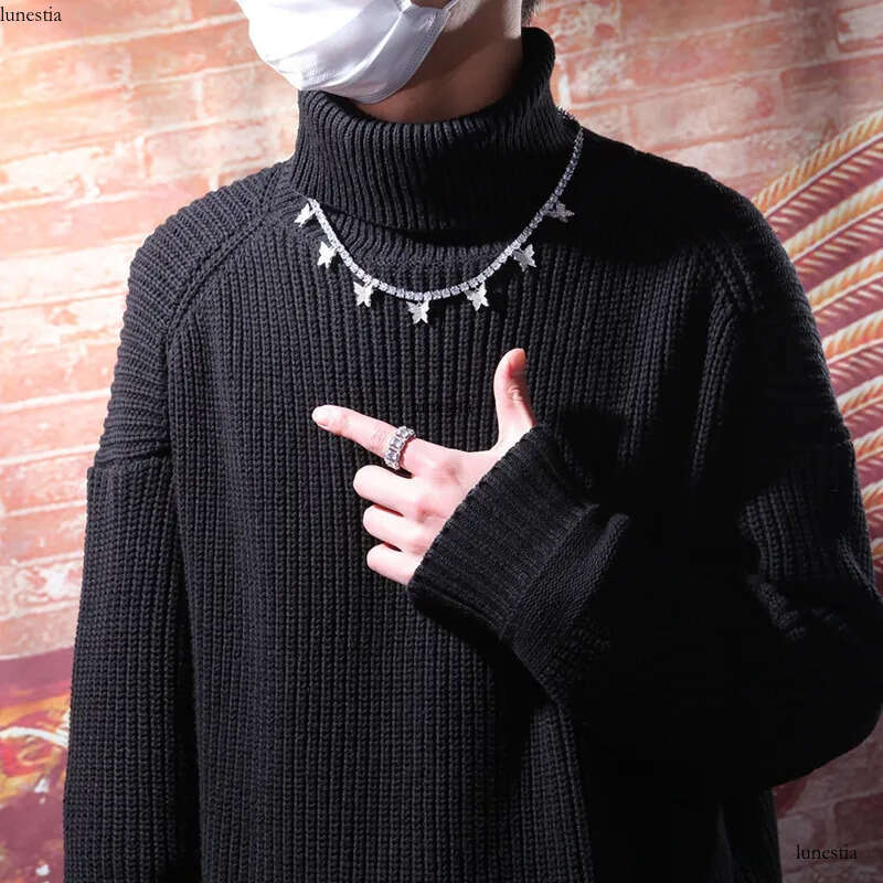 Fashion Butterfly Tennis Chain Necklace Mens Womens HIP HOP Jewelry Gold Sier Pink Iced Out Dia Chains Necklaces