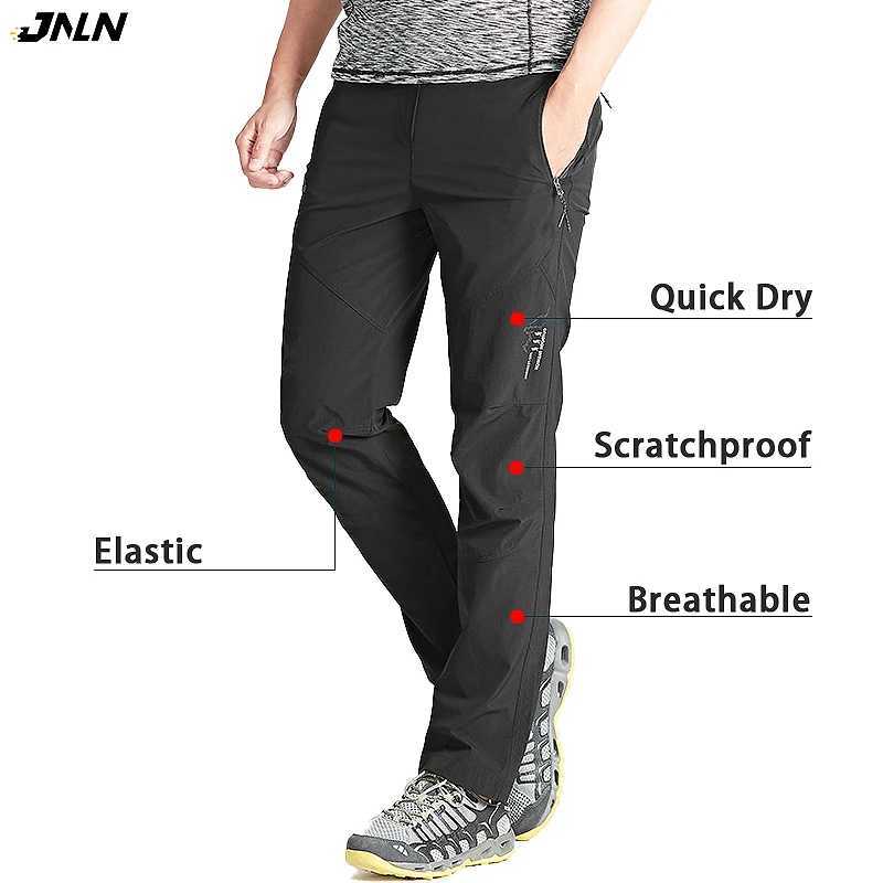 JNLN Men Camping Pants Waterproof Quick Dry Hiking Trekking Climbing Running Pants Summer Thin Outdoor Sport Mountain Trousers J251016