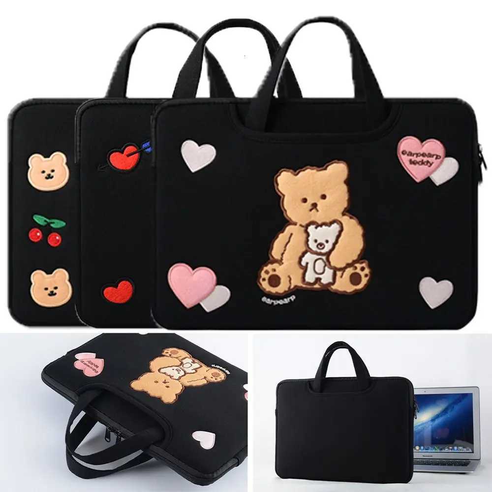 Universal Cartoon Laptop Sleeve Case Shockproof Large Capacity Computer Handbag Cute Embroider Tablet Protective CoverW251015