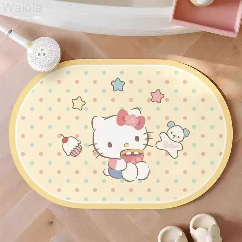 Sanrio Hot Hello Kitty Doormat Foot Mat Carpet Floor Mat Bathroom Kitchen Living Room Decoration Household Kawaii Anime Cartoon L251016