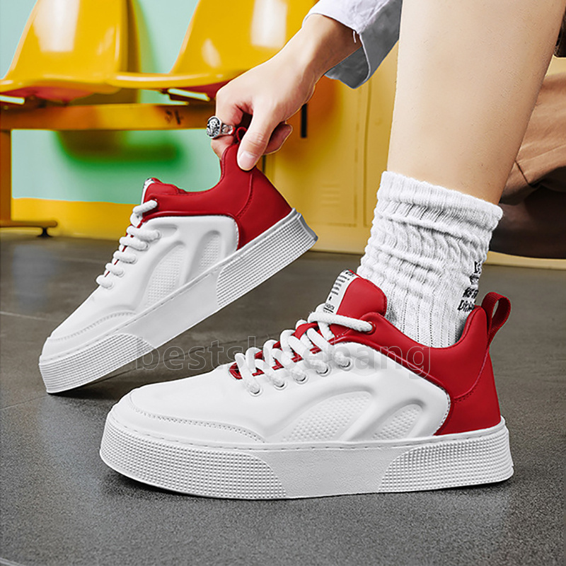 Designer Shoes white leather sneakers Minimalism mens shoes Stylish Trendy red green black Low Durable casual unisex trainers size 39-44