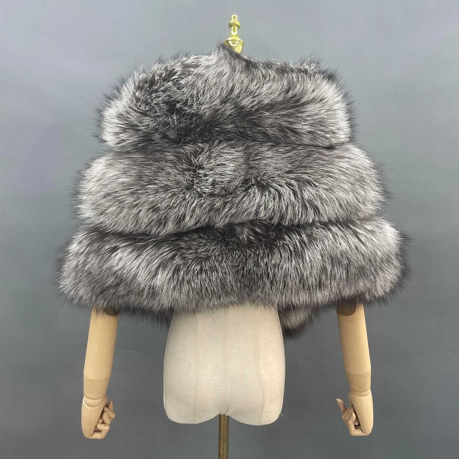 JANEFUR Real Fox Fur Shawl Poncho Women 2023 Luxury Elegant Wedding Bridal Formal Party Warm Winter Natural Fur Cape Coat W251016