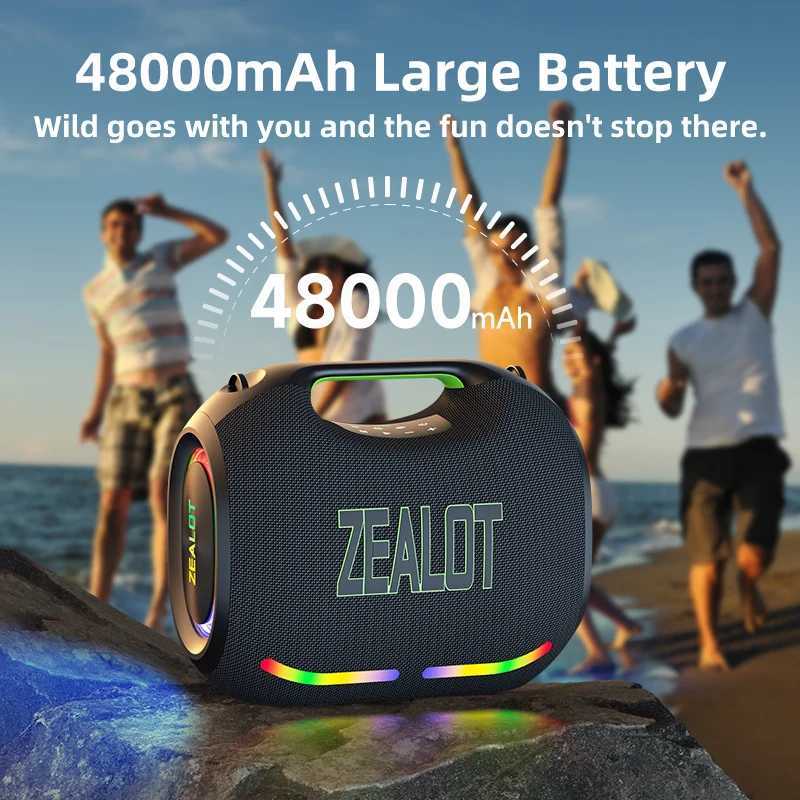 ZEALOT ZE21 250W Wireless Speaker Outdoor Portable 48000mAh Long Battery With RGB Color Lights Up To 18 Hours Of Play Time J2511161
