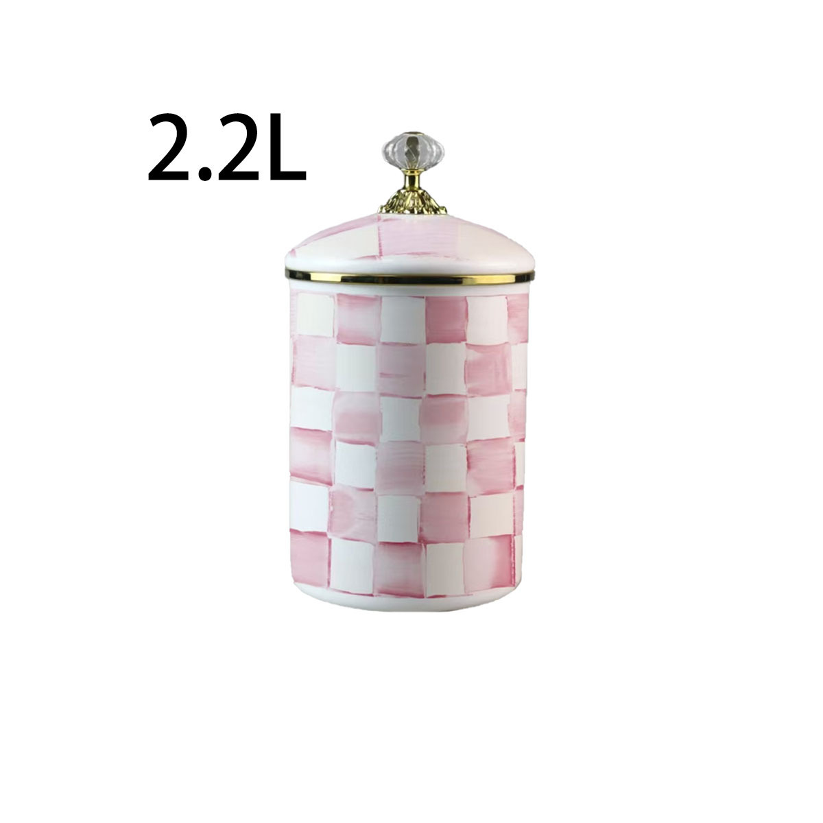 Plates XMSJ-Enamel Butter Box Cute Lidded Enamel Dish Black-and-White Courtly Check