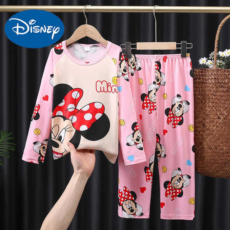 Disney Minnie Mouse Kids Pajamas Sets Childrens Sleepwear Girls Homewear Nightwear Pyjama Stitch Filles Christmas Night Pajamas H251016