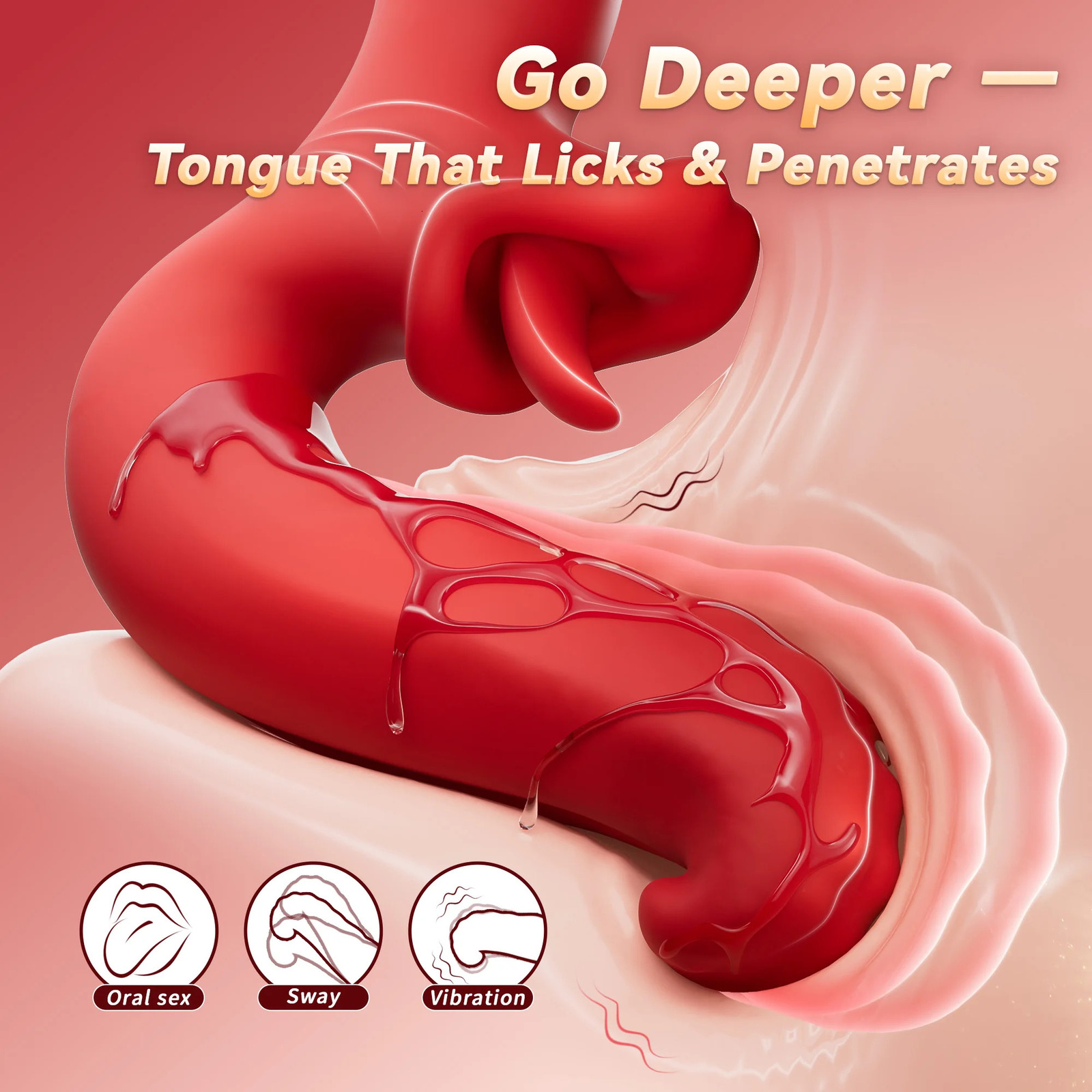 KUSHOR Tongue Vibrator for Women Dildo Vibrators with 10 Swaying Licking Modes G Spot Clit Stimulator Sex Toys Couples 251011