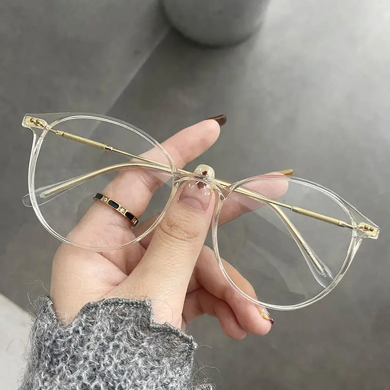 unisex round polygon glasses for men women metal frame glasses plain glasses Nearsighted Eyewear Glasses 10 25 2 251014