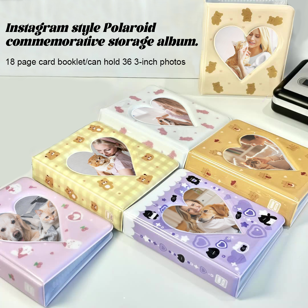 Pet Photo Album, Can place 36 3 inch photos, double-sided storage photos, A variety of color options, to commemorate the lost cats and dogs, save good