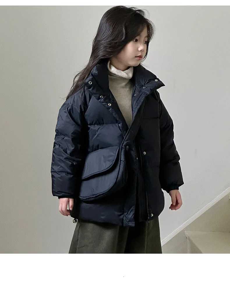 2025 Winter New Girls Boys Down Coats Korean Fashion Casual Daily Solid Color Thicken Warm Padded ParkasT251016