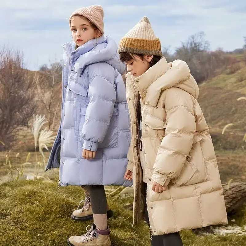 Long Jacket For Girls Winter New 30 Korean Thick Warm Outerwear Boys Kids Parka Winter snowsuit Teenage 10 12 14 yearsT251016