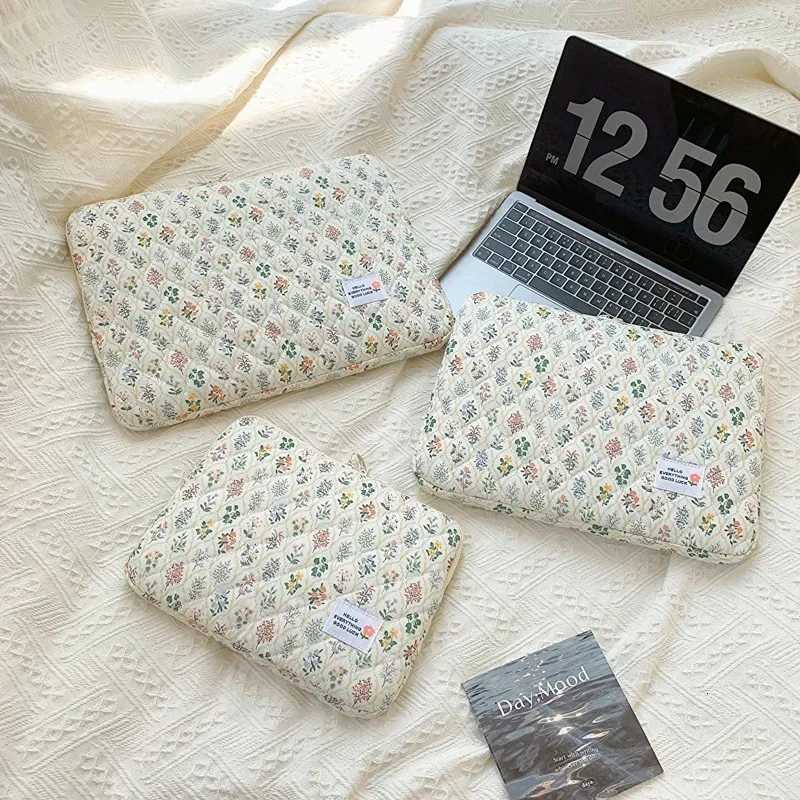 Ins Cute Flower Laptop Sleeve Computer Carrying Case Bag 11 13 14 153 156 Inch Portable Table Cover Bags for Mac Book HP ASUSW251015