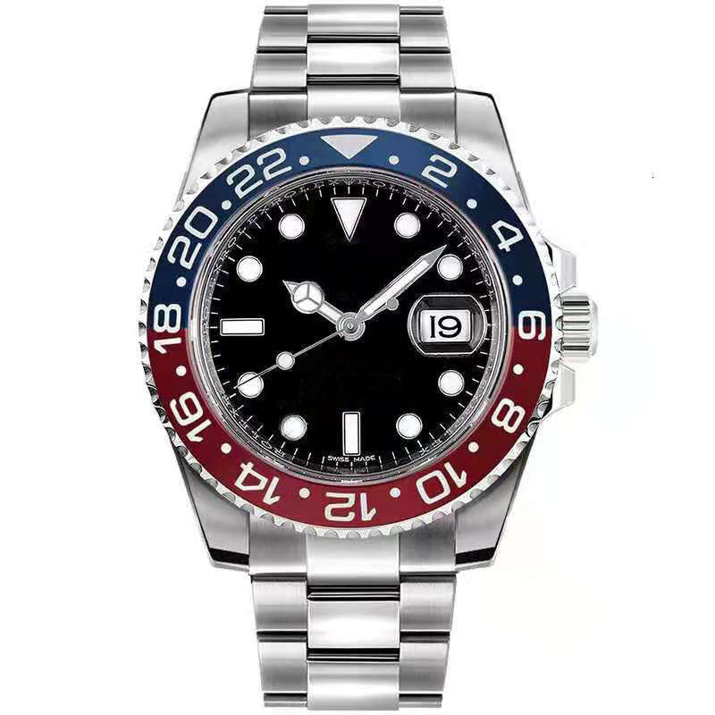 Coke Black Basketball Ring Submariner Water Ghost Solid Steel Band Luminous Waterproof Seiko GMT-Master Movement Watch