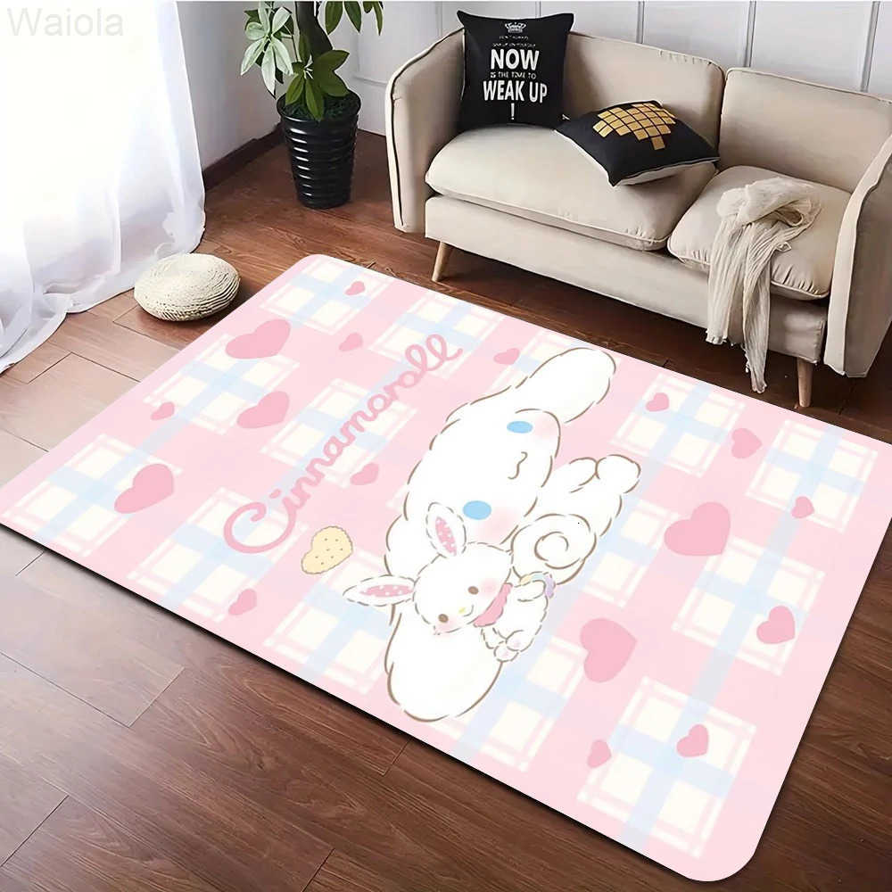 Sanrio Cinnamoroll Inspired Theme Carpet for Living Room Decor Bedroom Nonslip Area Rugs Floormat Indoor Doormat Gift L251016
