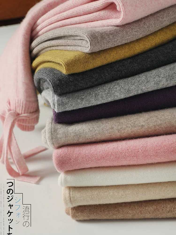 CHICUU Women Cashmere Pants Autumn Winter Wide Leg Pants Full Length 100 Merino Wool Knitwear Basic Simple Trousers Korean W251015