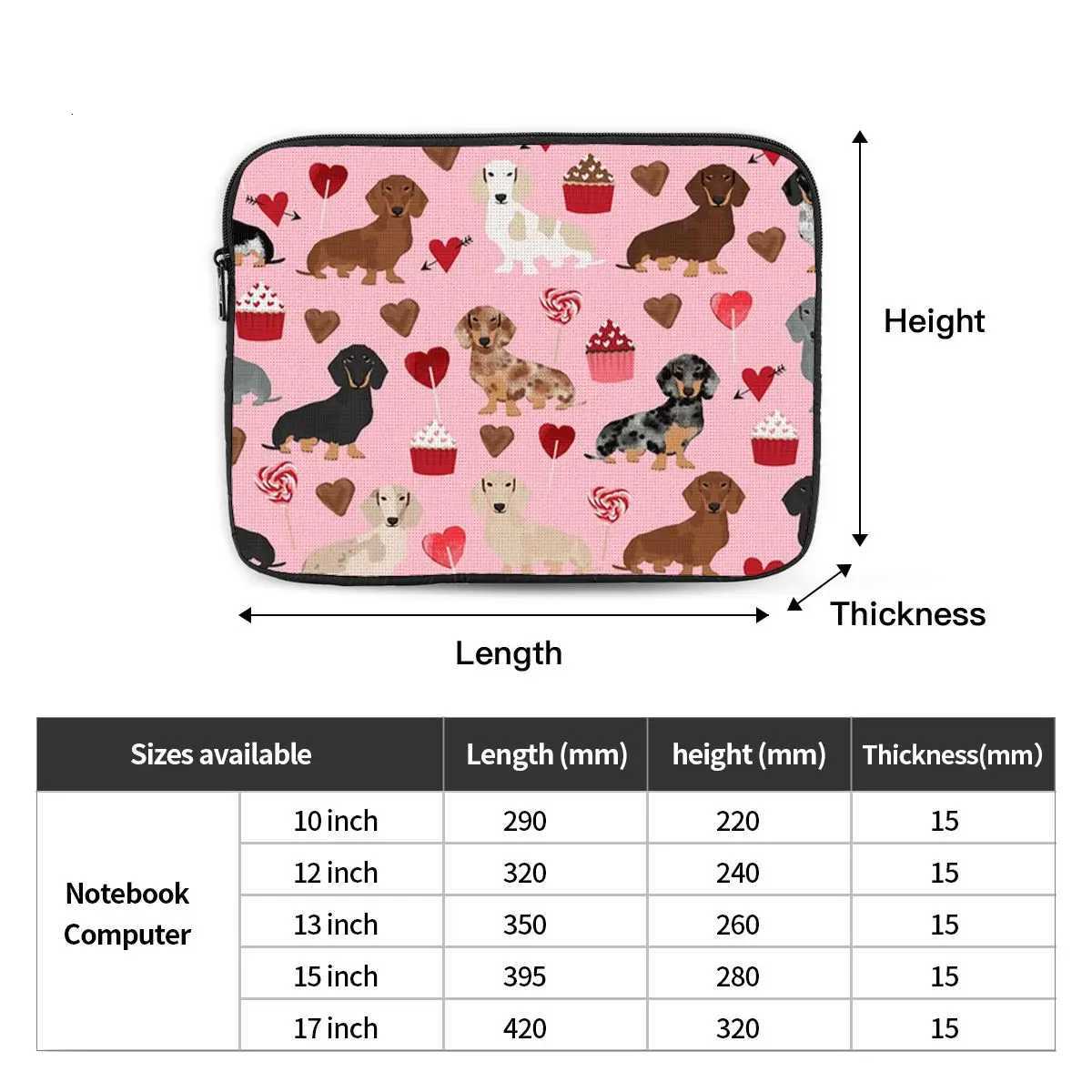 Dachshund Dog Notebook Laptop Bag Case Pouch 10 12 13 15 17 Inch Notebook Sleeve Cover Bag Tablet Shockproof Case BagW251015