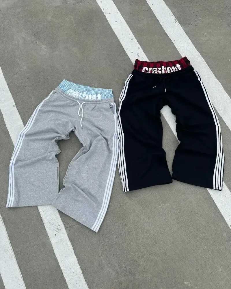 Fashion Simple Striped Casual Pants Y2K Retro Harajuku Loose Straight Pants High Waist Loose Hip Hop Pants for Men and Women J251203