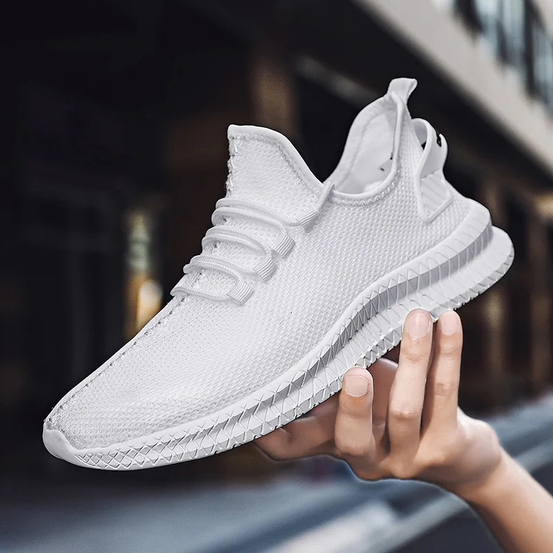 Breathable Mens Running Work Shoes Fashion Platform Men GymCasual White Mesh Lightweight Antislip Sports Sneakers Tennis 251013