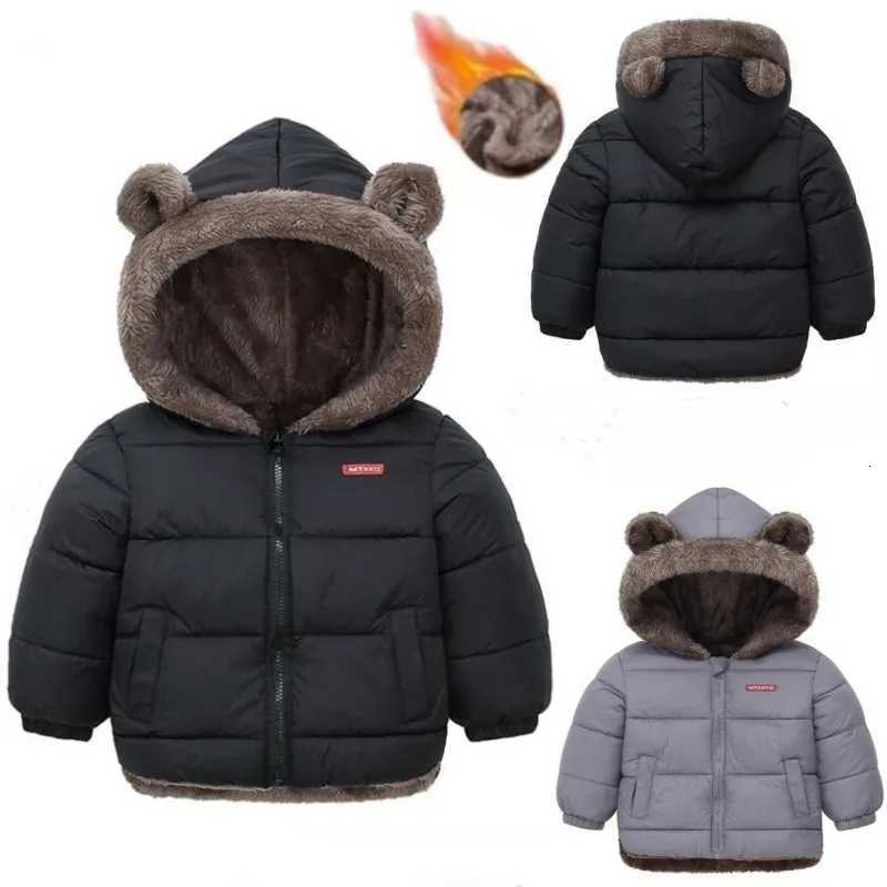 Kids Winter Add Velvet Cashmere Thick Warm Jacket Boys Girls Hooded Parka Coats Outer Garment Casual Clothing For 16 Years OldT251016
