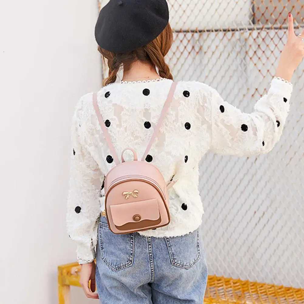 Women Mini Small Backpack Fashion Solid Color Zipper Women Shoulder Bag Large Capacity PU Leather Travel RucksackT251016