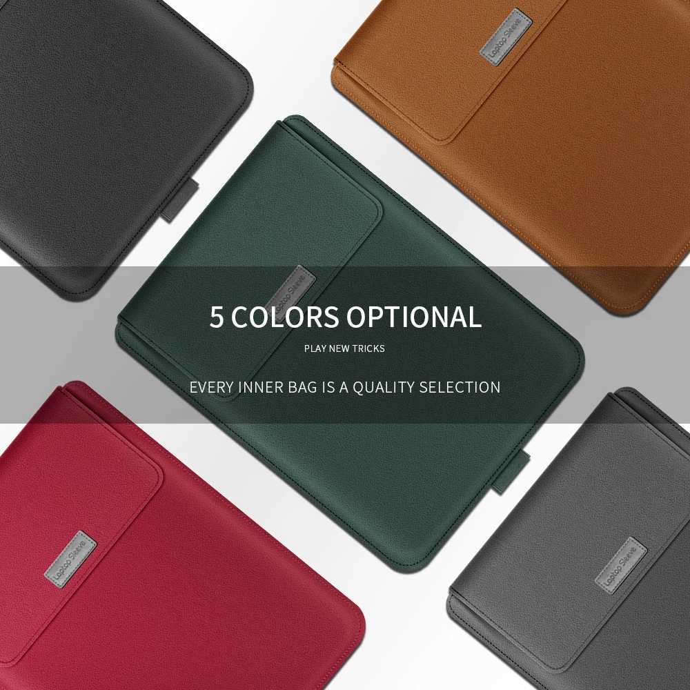 PU Stand Cover For Macbook Pro 16 Case M4 Laptop Sleeve For Macbook Air 13 Case M3 M2 M1 Pro 13 14 15 12 11 Matebook Xiaomi BagW251015
