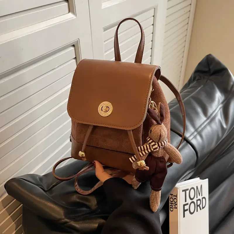 Fashionable Oil Painting Light Shadow Bucket Bag Womens Mini Backpack Single Shoulder Retro Handbag Korean Style Hot Sale Of ThT251016