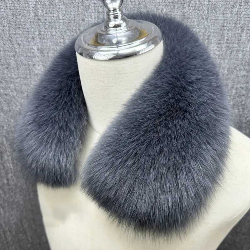 Genuine Fox Fur Collar Oversized Square Collar Scarf Hat Strip Fur Colla Natural Fur Shawls Furry Fur Scarf Jket Coat Decor S251015
