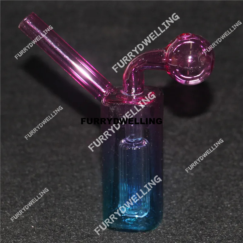 Dwe74 Mini Glass Oil Burner Bong Bubbler Smoking Water Pipe Dab Rig Bong Ash Catcher Hookah With Carb Hole Detachable Oil Burner Pipe