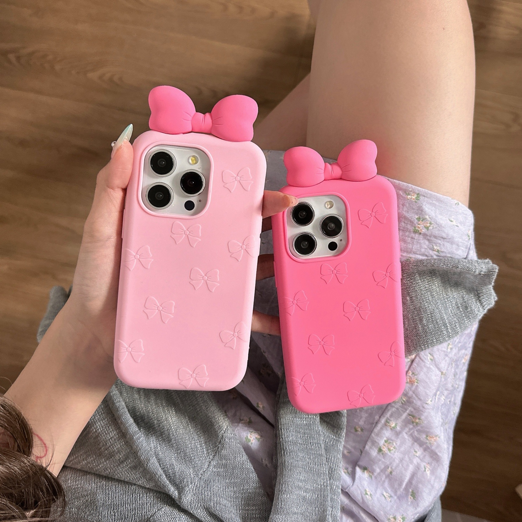 3D Cute Bowknot Case iPhone 17 Pro Max , Apple 16 Pro Protective Cover for Women