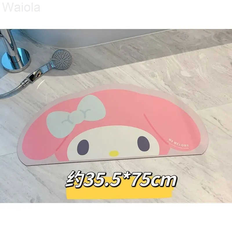 Sanrio Cartoon carpet bathroom nonslip quickdrying mat cute Hello Kitty Cinnamoroll Kuromi My melody floor mat kitchen carpet L251016